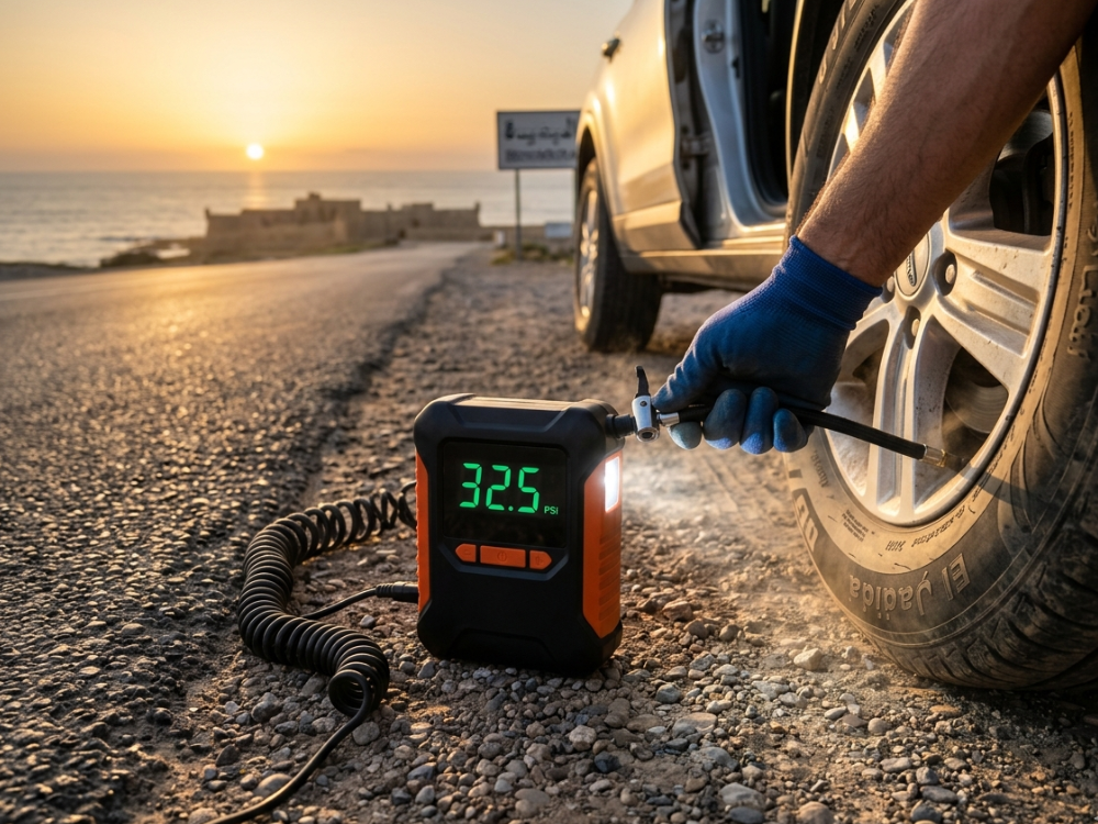 tire inflator portable 12V air compressor car tire pump SUV emergency inflator