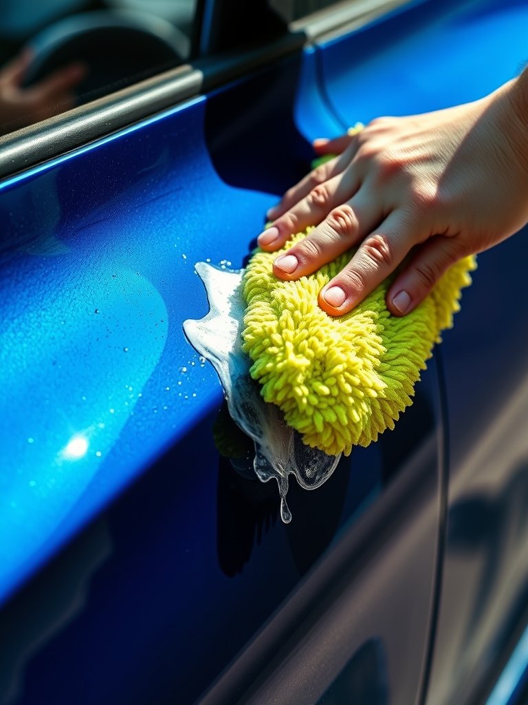 microfiber mitt in action