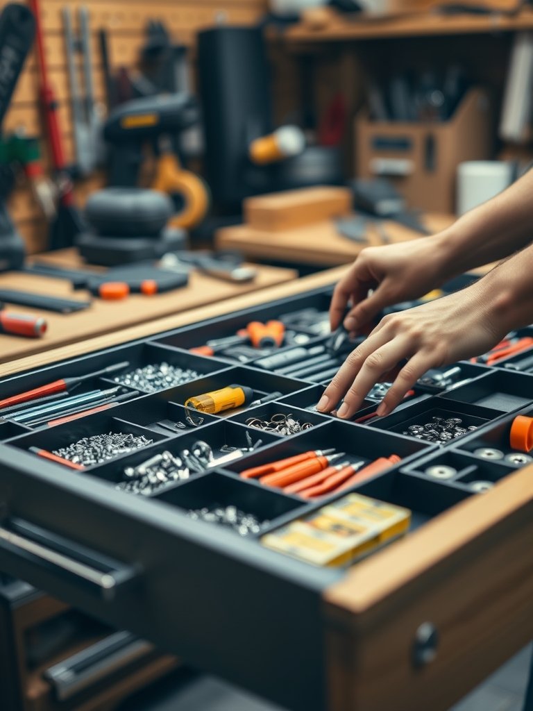 tool organizer in action